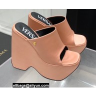Versace Heel 16cm Platform 6.5cm Triplatform Mules Satin Nude Pink 2022