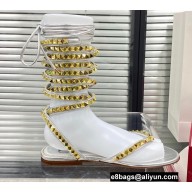 Valentino Rockstud No Limit Nappa Flat Thong Sandals Silver 2022