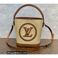 Louis Vuitton knitted raffia Petit Bucket Bag M59962 Caramel Brown