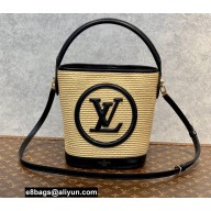 Louis Vuitton knitted raffia Petit Bucket Bag M59961 Black