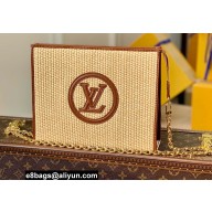 Louis Vuitton knitted raffia Toiletry Pouch On Chain Bag M81366 Caramel Brown