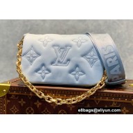 Louis Vuitton Bubblegram Wallet on Strap Bag M81399 Blue