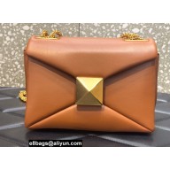 Valentino ONE STUD Nappa Bag With Chain Brown 2022