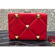Valentino Roman Stud Clutch Bag Red 2022