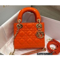 Lady Dior Mini Bag in Cannage Patent Orange 2022