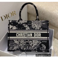 Dior Medium Book Tote Bag in Zodiac Embroidery Black 2022