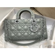 Dior Lady D-Joy Bag in Gray Cannage Calfskin with Diamond Motif 2022