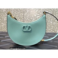 Valentino Mini Vlogo Signature Grainy Calfskin Hobo Bag Light Green 2022