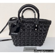 Balenciaga Bistro XS Basket With Strap Shoulder Bag Black 2022