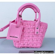 Balenciaga Bistro XXS Basket With Strap Shoulder Bag Pink 2022