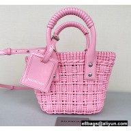 Balenciaga Bistro XXS Basket With Strap Shoulder Bag Light Pink 2022