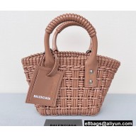 Balenciaga Bistro XXS Basket With Strap Shoulder Bag Brown 2022