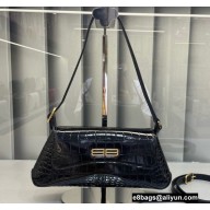 Balenciaga XX Small Flap Bag in crocodile embossed calfskin Black 2022