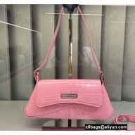 Balenciaga XX Small Flap Bag in crocodile embossed calfskin Pink 2022