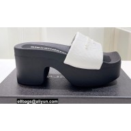 Alexander Wang Heel 8 Platform 6cm aw Slide Sandals In Nylon White 2022