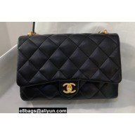 Chanel Lambskin Large Flap Bag AS3215 Black 2022