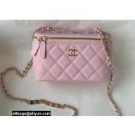 Chanel Caviar Leather Small Vanity Case with Chain Bag 81187 Pink 2022