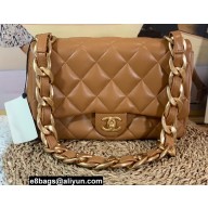 Chanel Lambskin Large Flap Bag AS3215 Brown 2022