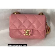 Chanel Lambskin Mini Flap Bag AS3213 Coral Pink 2022