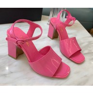 Chanel Heel 7.5cm Patent Leather Sandals Fuchsia 2022