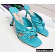 Jimmy Choo Heel 8.5cm Avenue Nappa Leather Mules Turquoise Blue 2022