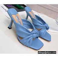 Jimmy Choo Heel 8.5cm Avenue Nappa Leather Mules Light Blue 2022