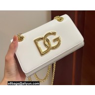 Dolce & Gabbana Calfskin 3.5 Chain phone bag White