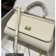 Dolce & Gabbana Medium Sicily bag in Dauphine Calfskin White