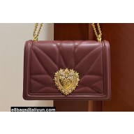 Dolce & Gabbana Large Devotion crossbody bag in quilted leather Burgundy