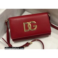 Dolce & Gabbana Calfskin 3.5 clutch bag Dark Red