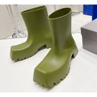 Balenciaga Trooper Rubber Boots Dark Green 2022