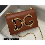 Dolce & Gabbana leather DG Girls shoulder bag Brown