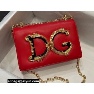 Dolce & Gabbana leather DG Girls shoulder bag Red