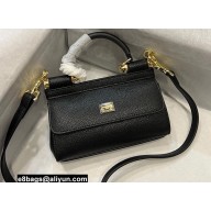 Dolce & Gabbana Small Sicily bag in Dauphine Calfskin Black