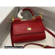 Dolce & Gabbana Small Sicily bag in Dauphine Calfskin Red