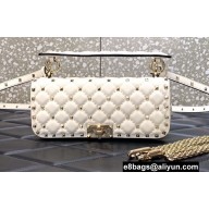 Valentino Rockstud Spike shoulder bag with chain in calfskin White 2022