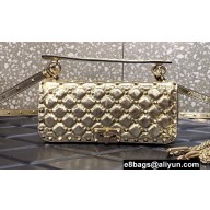 Valentino Rockstud Spike shoulder bag with chain in calfskin Metallic Gold 2022