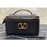 Valentino VLogo Signature Grainy Calfskin Beauty Case Black 2022