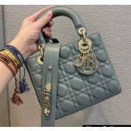 Lady Dior Small My ABCDior Bag in Cannage Lambskin with Tonal enamel Charms Cloud Blue 2022
