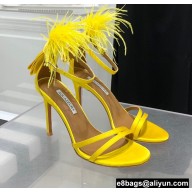 Aquazzura Heel 10cm Concerto Sandals Satin Yellow 2022