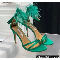 Aquazzura Heel 10cm Concerto Sandals Satin Green 2022