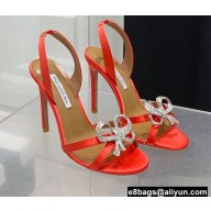 Aquazzura Heel 10.5cm Babe Sandals Satin Red 2022