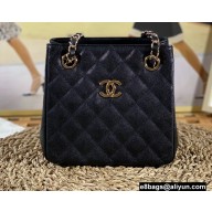 Chanel Caviar Leather Mini Shopping Tote Bag AS3176 Black 2022