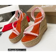 Christian Louboutin Heel 12cm Platform 4.5cm Malfadina Zeppa Wedge Espadrille Sandals Pink