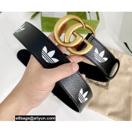 Gucci x Adidas Width 4cm GG Marmont belt Black/Gold 2022