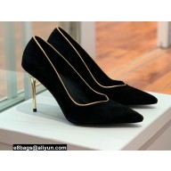 Balmain Heel 10.5cm Ruby pumps Suede Black/Gold 2022
