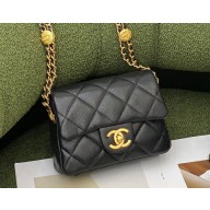 Chanel Grained Calfskin Mini Flap Bag AS3368 Black 2022