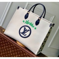 Louis Vuitton jacquard Fabric OnTheGo GM Tote Bag M20815 Blue