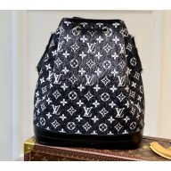 Louis Vuitton Petit Noe Bucket Bag Denim Black