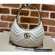 Gucci GG Marmont half-moon-shaped mini bag ‎699514 White 2022
